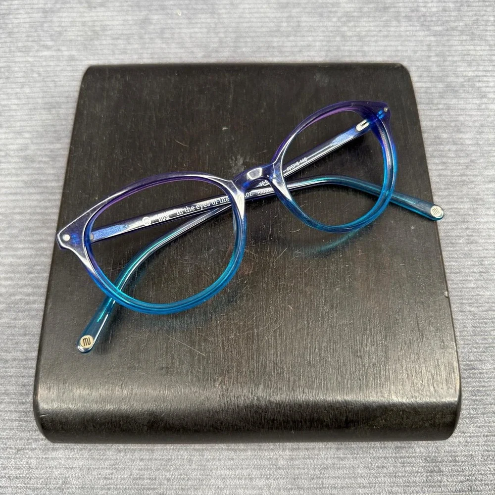 Muse Handmade Blue Purple Ombre Round Eyeglass Frames 35-000272 49-18-140